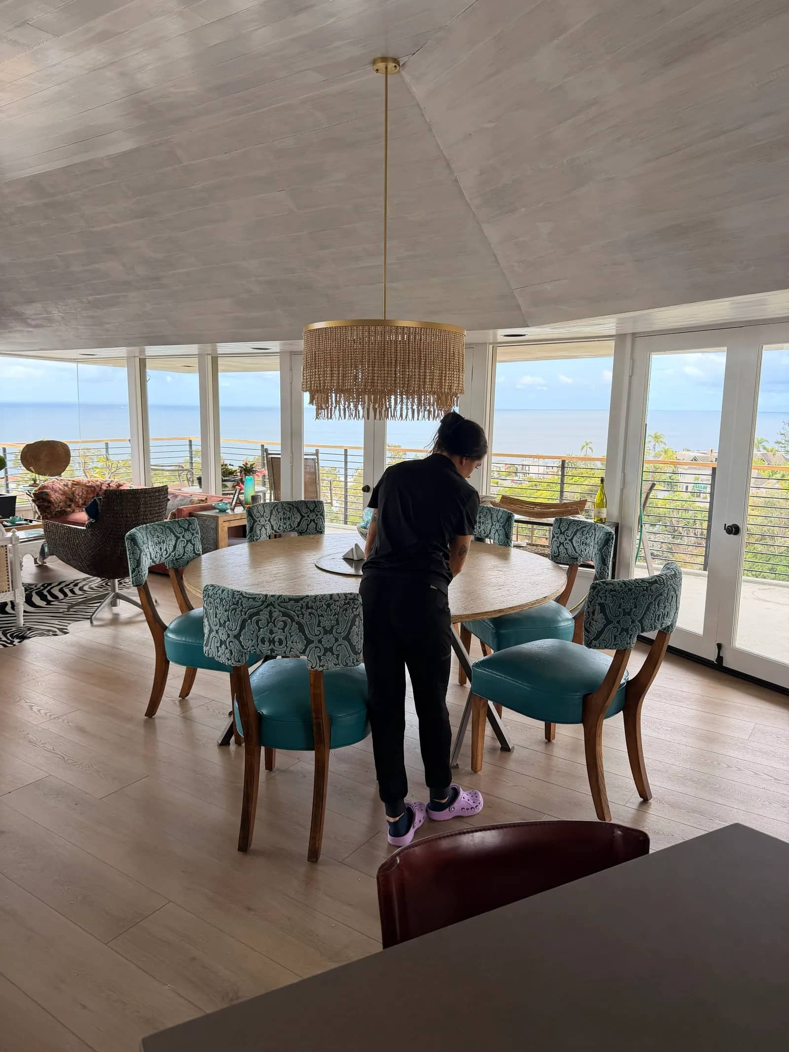 Dining area staged clean with a view, ready for listing photos